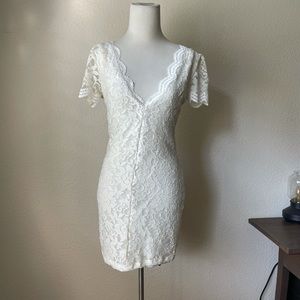 white lace mini dress
